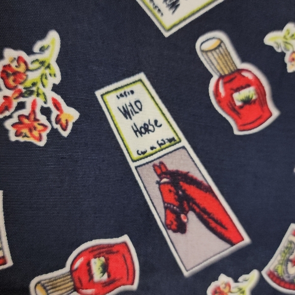 Desert Diva Sherry Holt Horse Ruffle Hem Maxi Skirt Blue Red Size Small Vintage - Picture 12 of 16